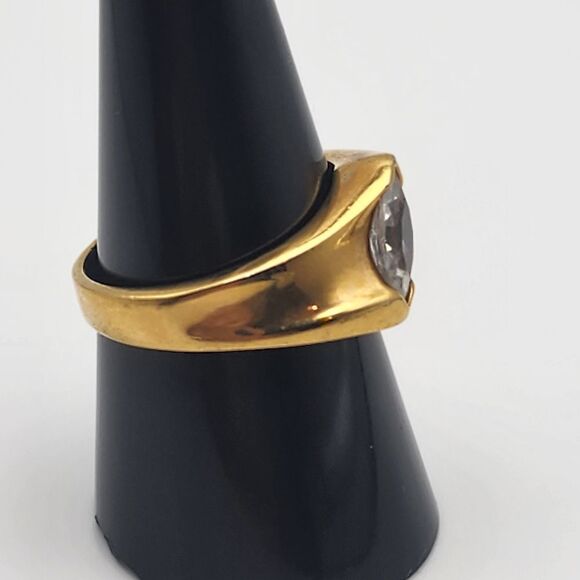 Vintage RS Covenant 18KT GE & CZ Ring (9) - Picture 3 of 9